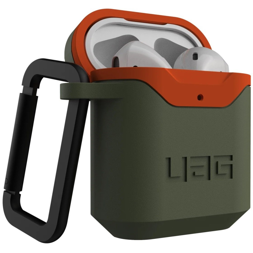 Чехол UAG для Airpods Standard Issue Hard Olive/Orange (10242F117297)