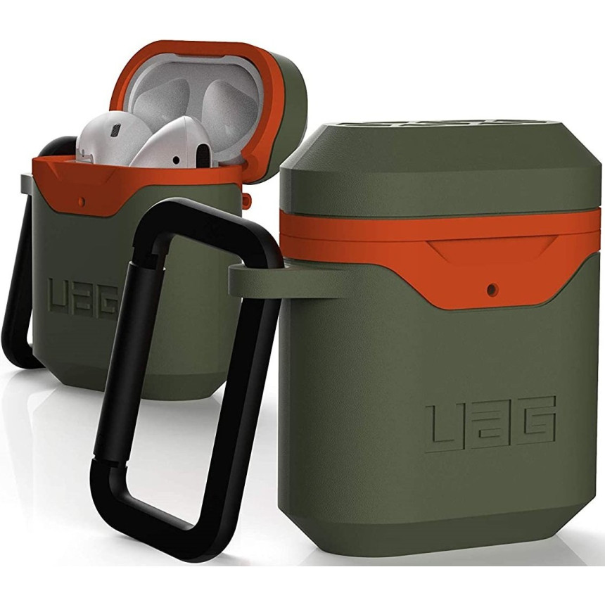 Чехол UAG для Airpods Standard Issue Hard Olive/Orange (10242F117297)