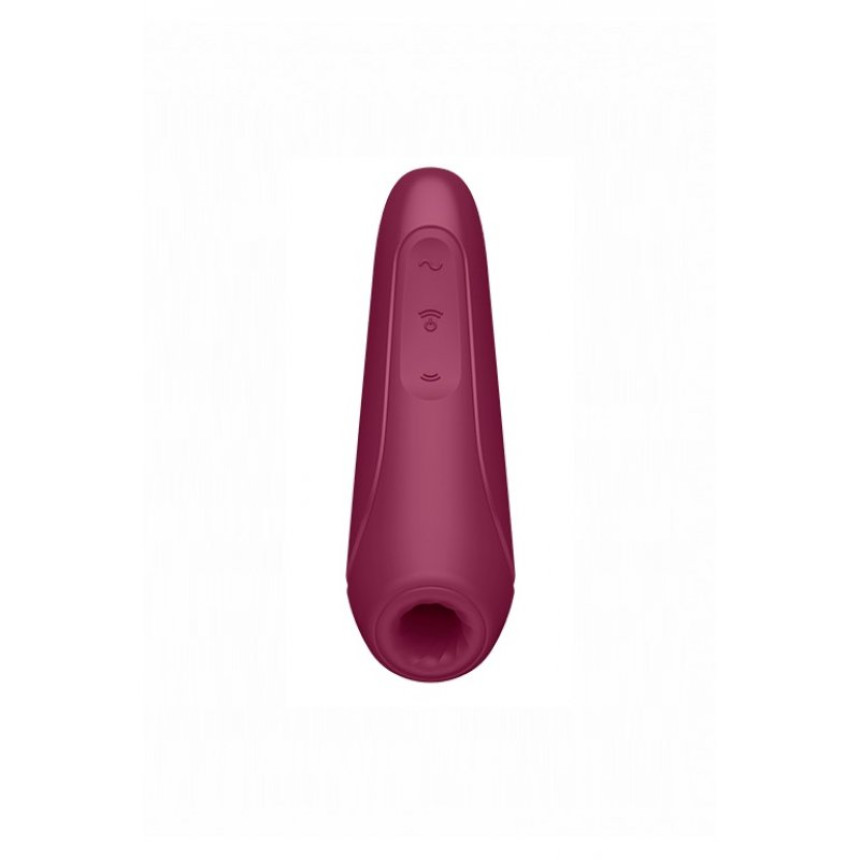 Вакуумно-волновой стимулятор с возможностью управления через приложение Satisfyer Curvy 1+, 13.5х4.3 см, (красный)