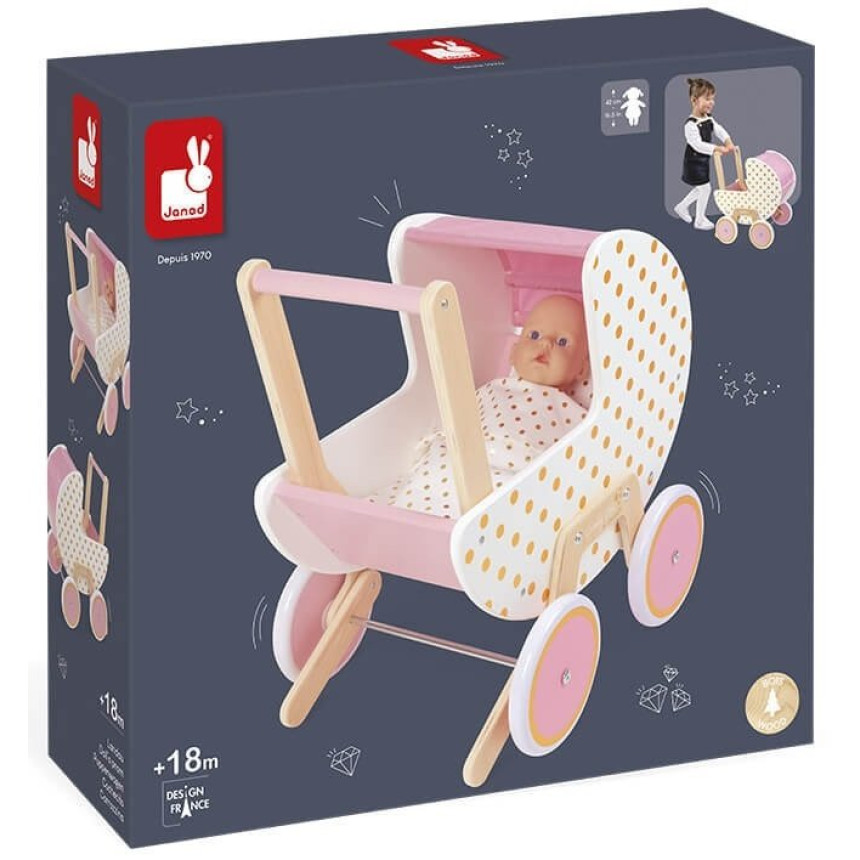 Коляска Janod Candy Chic для кукол J05886