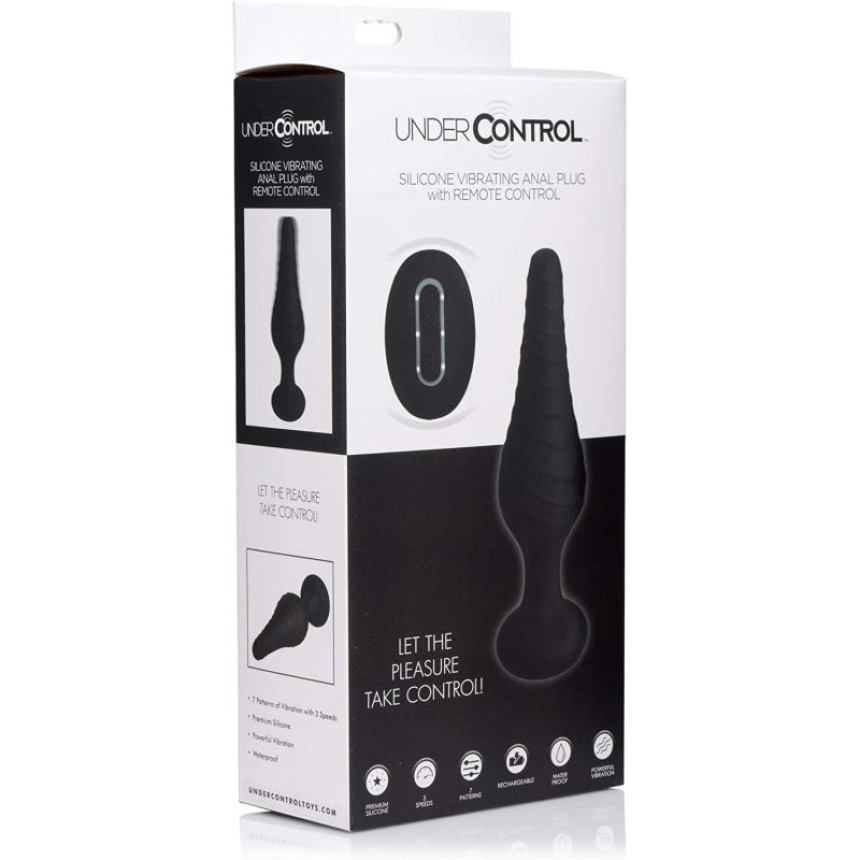 Анальная пробка с дистанционным управлением - Silicone Vibrating Anal Plug with Remote Control