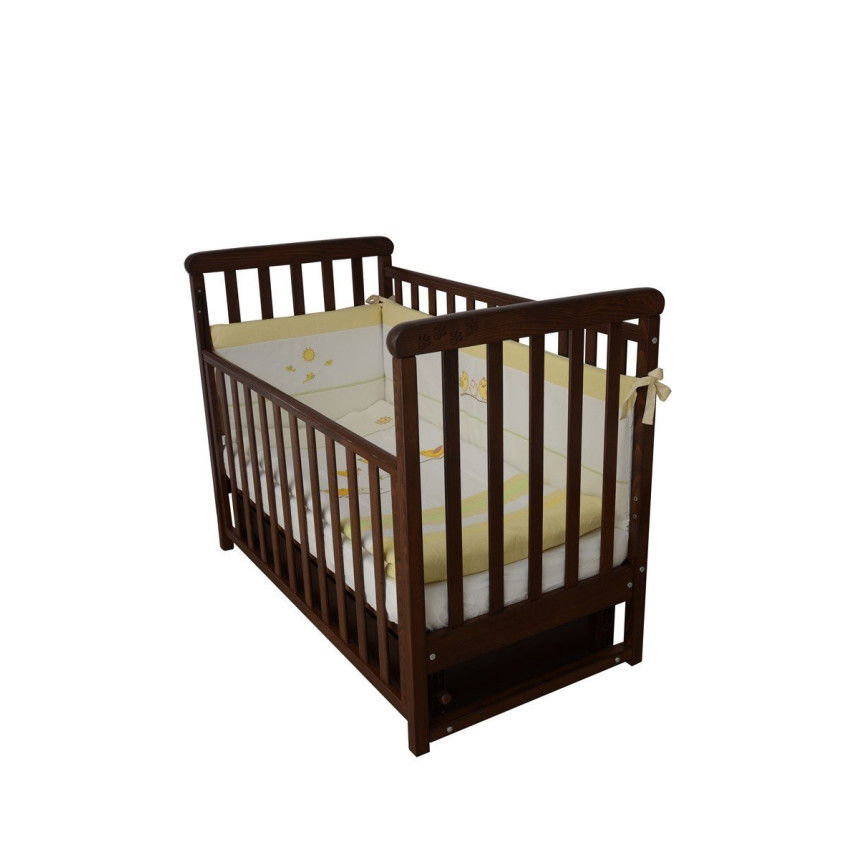 Детская кроватка VERES СОНЯ ЛД-12 орех (продольный маятник с ящиком) (12.2.03)